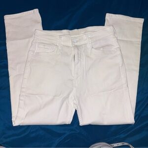 Mother Denim Jeans White High Waisted Rider Ankle Size 30